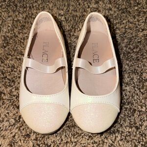 The Children's Place Pale white Glitter Mary Jane Flats